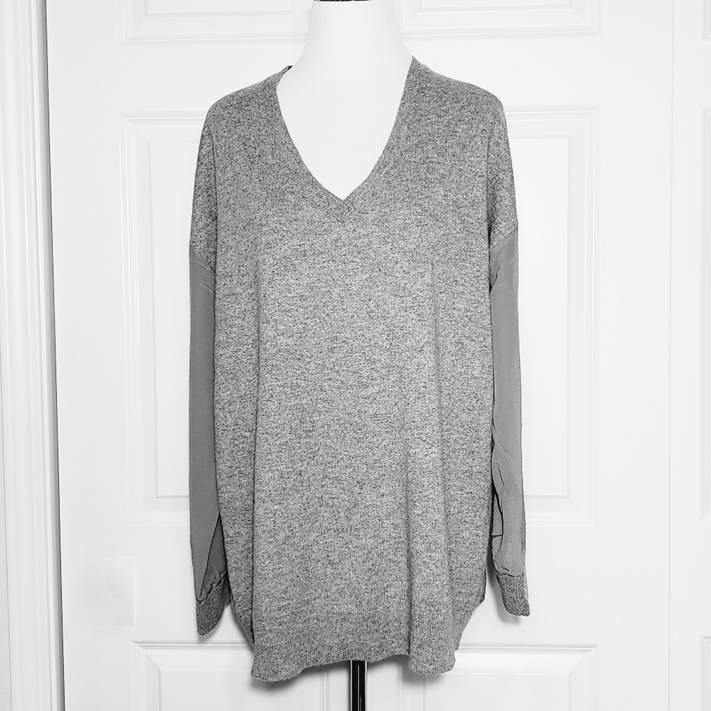 Magashoni Pullover Contrast Sweater Top Cashmere/Silk.